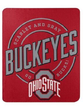 Ohio State Buckeyes Fleece Throw Gift Blanket Football NCAA College Soft Campus
